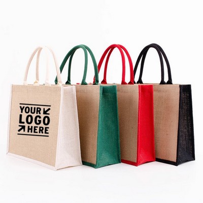 Custom Jute Tote W/Gusset