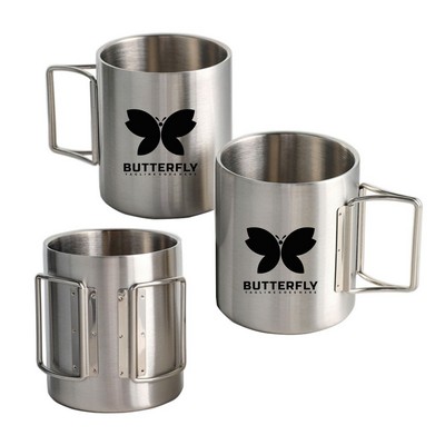10oz Stainless Mug w/Foldable Handle