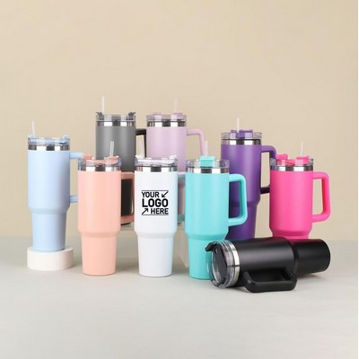 40oz Double Wall Stainless Steel Vacuum Insulated Travel Mugs with Handle