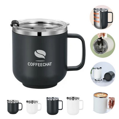 Stainless Steel Coffee Mug With Lid 14 OZ