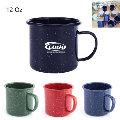 12 Oz. Cylinder Steel Enamel Retro Mug